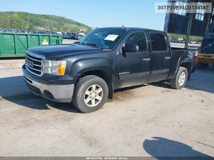2012 GMC Sierra 1500 Sle VIN: 3GTP2VE71CG138187 Lot: 45127792