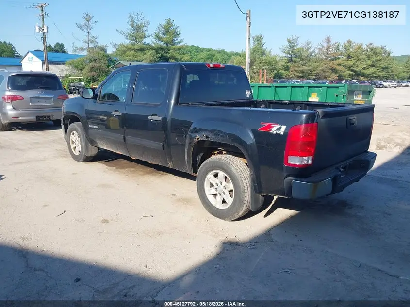 2012 GMC Sierra 1500 Sle VIN: 3GTP2VE71CG138187 Lot: 45127792