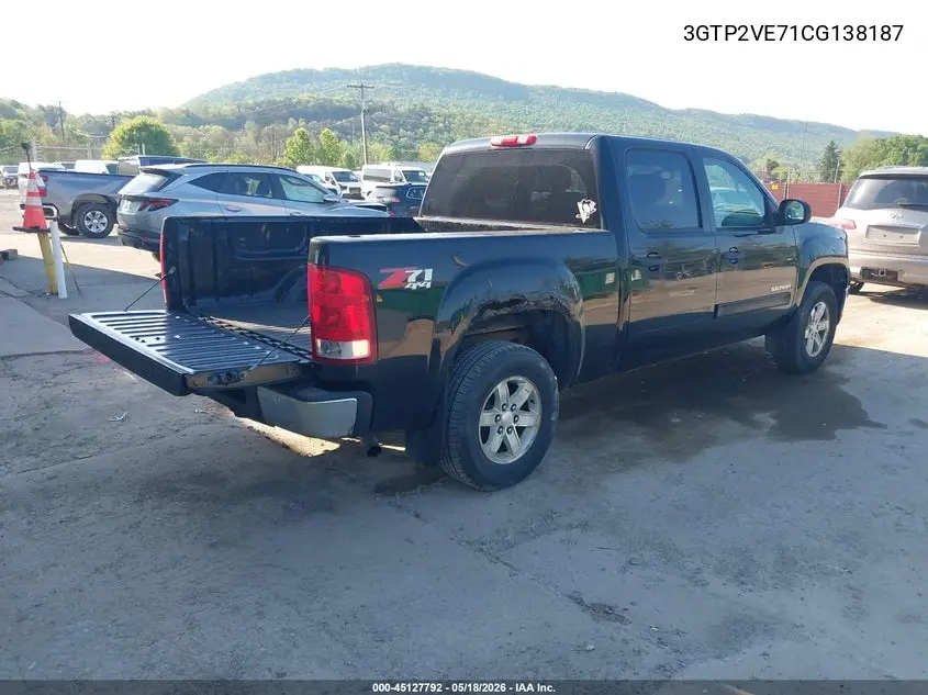 2012 GMC Sierra 1500 Sle VIN: 3GTP2VE71CG138187 Lot: 45127792