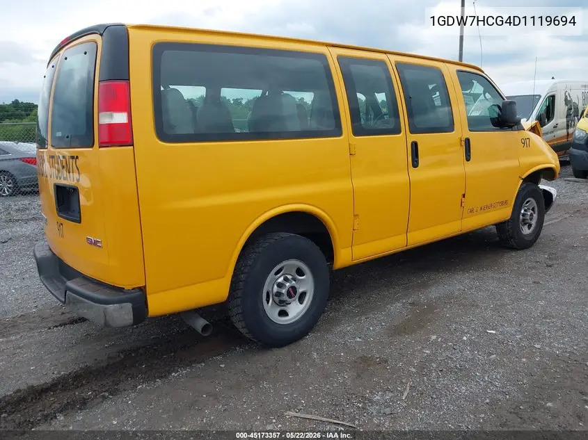 2013 GMC Savana 2500 Work Van VIN: 1GDW7HCG4D1119694 Lot: 45173357
