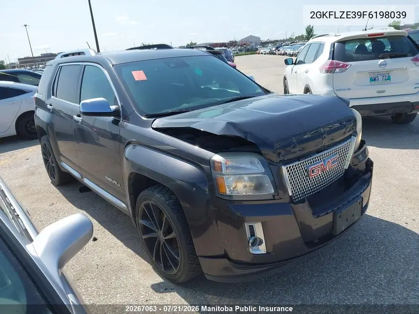 2015 GMC Terrain Denali V6 VIN: 2GKFLZE39F6198039 Lot: 20267063