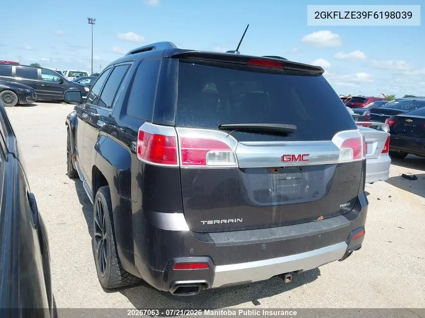2015 GMC Terrain Denali V6 VIN: 2GKFLZE39F6198039 Lot: 20267063