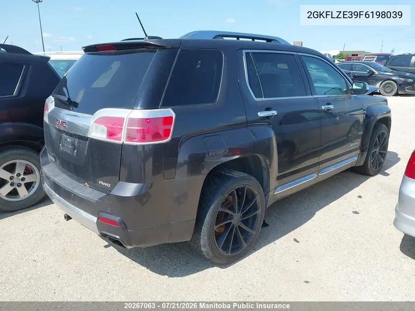2015 GMC Terrain Denali V6 VIN: 2GKFLZE39F6198039 Lot: 20267063