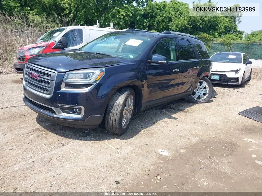 2017 GMC Acadia Limited VIN: 1GKKVSKD3HJ183989 Lot: 45357029