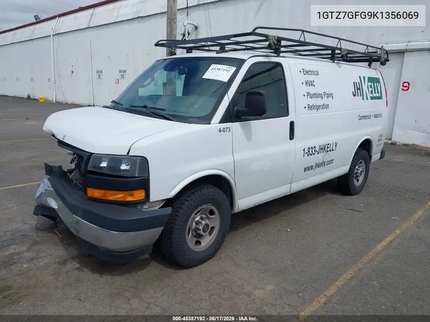 2019 GMC Savana 3500 Work Van VIN: 1GTZ7GFG9K1356069 Lot: 45387192