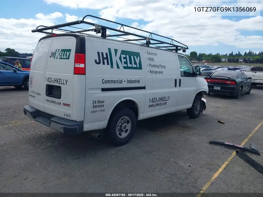 2019 GMC Savana 3500 Work Van VIN: 1GTZ7GFG9K1356069 Lot: 45387192