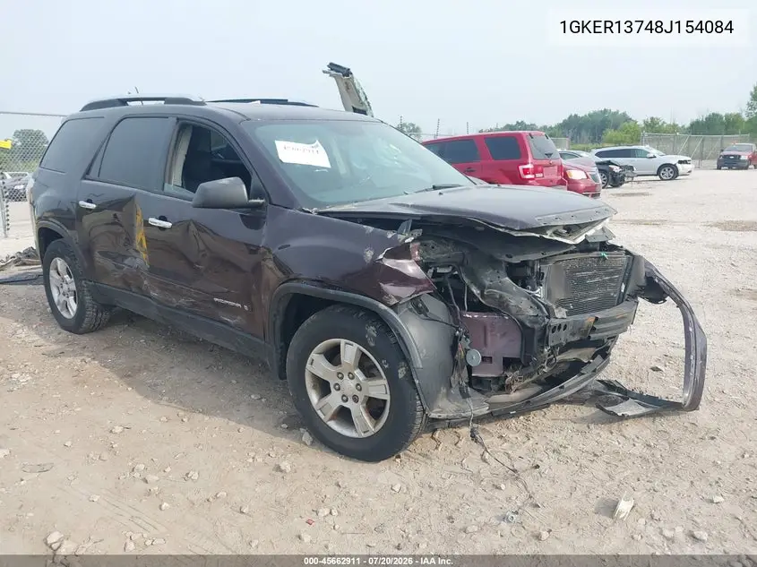 2008 GMC Acadia Sle-1 VIN: 1GKER13748J154084 Lot: 45662911