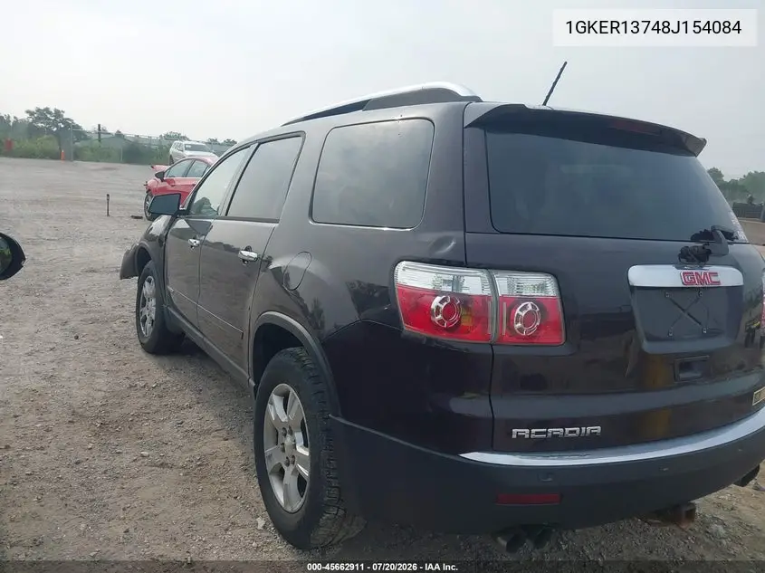 2008 GMC Acadia Sle-1 VIN: 1GKER13748J154084 Lot: 45662911