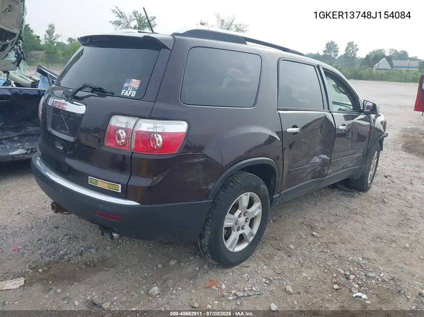 2008 GMC Acadia Sle-1 VIN: 1GKER13748J154084 Lot: 45662911