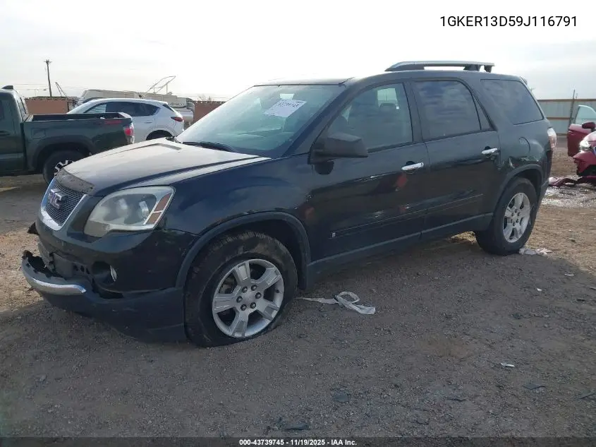1GKER13D59J116791 2009 GMC Acadia Sle-1
