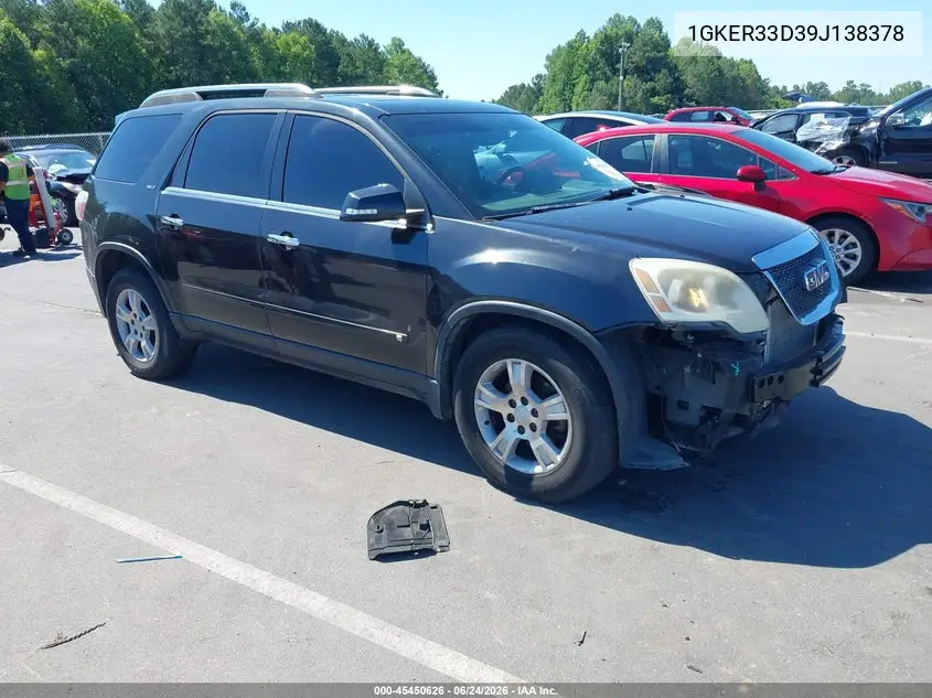 2009 GMC Acadia Slt2 VIN: 1GKER33D39J138378 Lot: 45450626