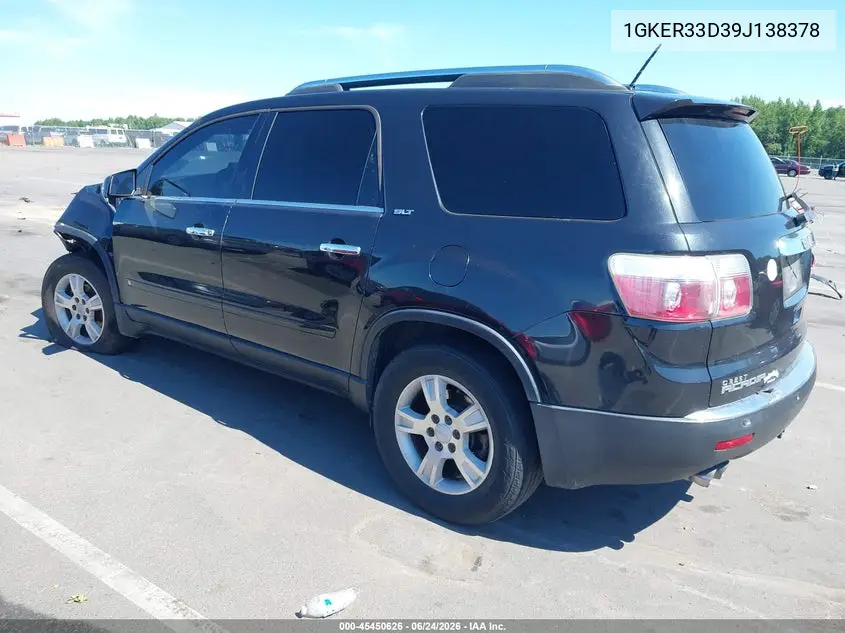 2009 GMC Acadia Slt2 VIN: 1GKER33D39J138378 Lot: 45450626