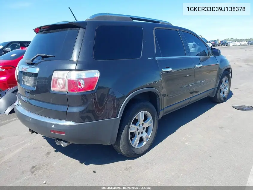 2009 GMC Acadia Slt2 VIN: 1GKER33D39J138378 Lot: 45450626