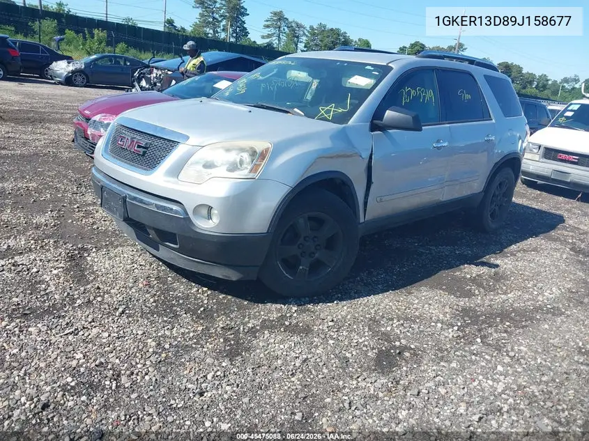 2009 GMC Acadia Sle1 VIN: 1GKER13D89J158677 Lot: 45475088