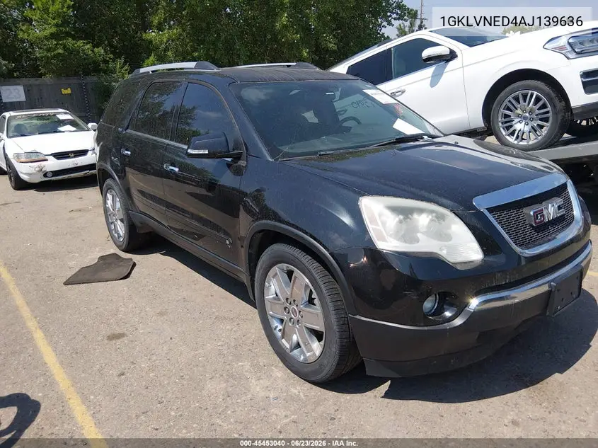 2010 GMC Acadia Slt-2 VIN: 1GKLVNED4AJ139636 Lot: 45453040