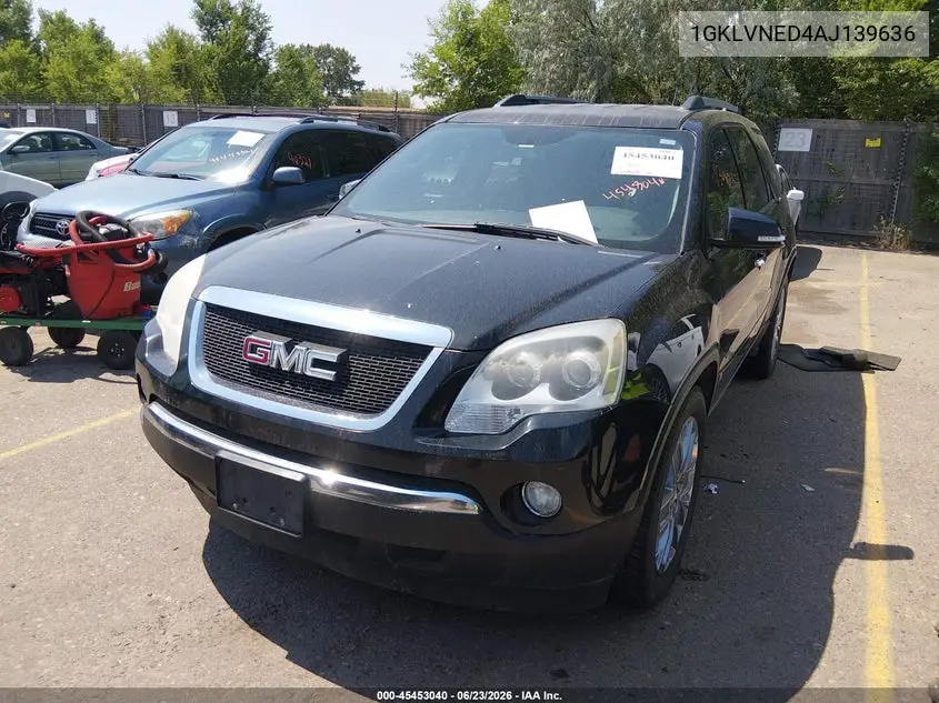 2010 GMC Acadia Slt-2 VIN: 1GKLVNED4AJ139636 Lot: 45453040