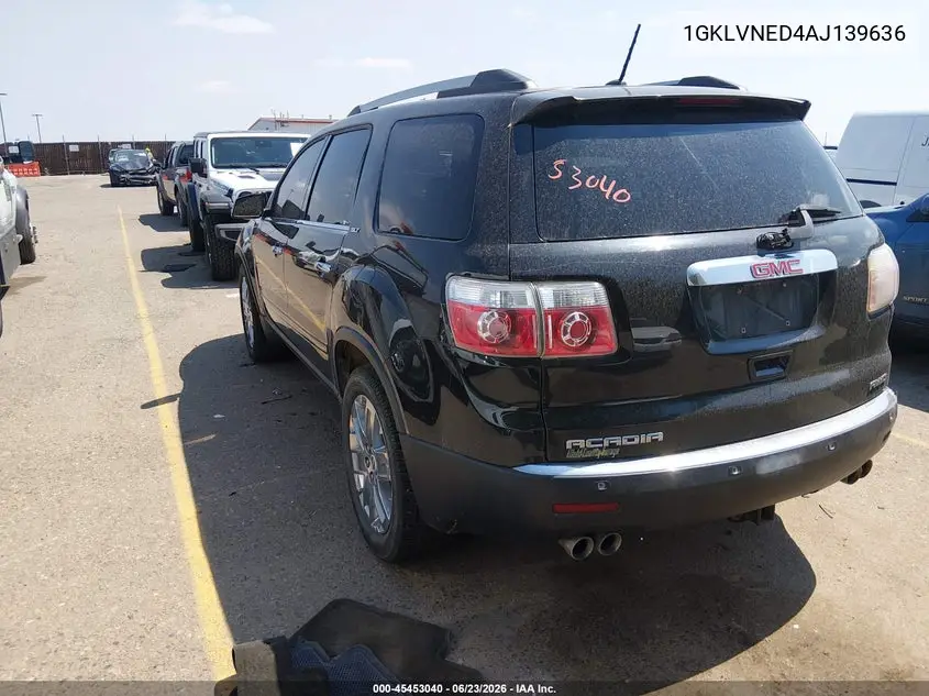 2010 GMC Acadia Slt-2 VIN: 1GKLVNED4AJ139636 Lot: 45453040