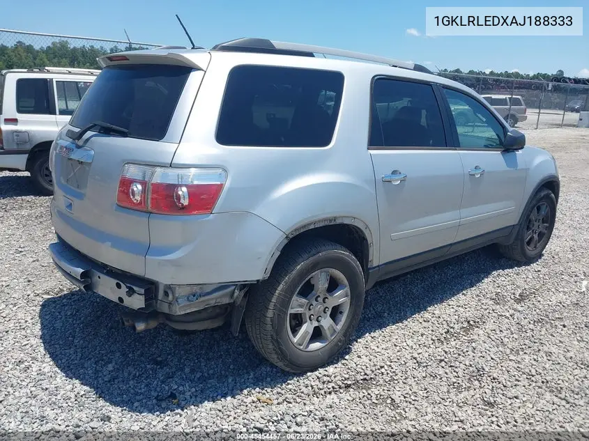 2010 GMC Acadia Sle VIN: 1GKLRLEDXAJ188333 Lot: 45454457