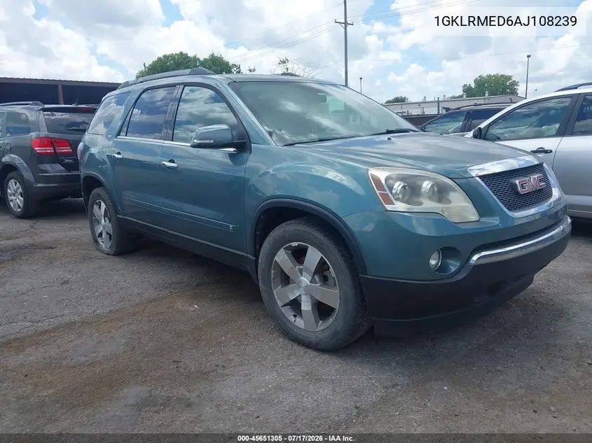 2010 GMC Acadia Slt-1 VIN: 1GKLRMED6AJ108239 Lot: 45651305