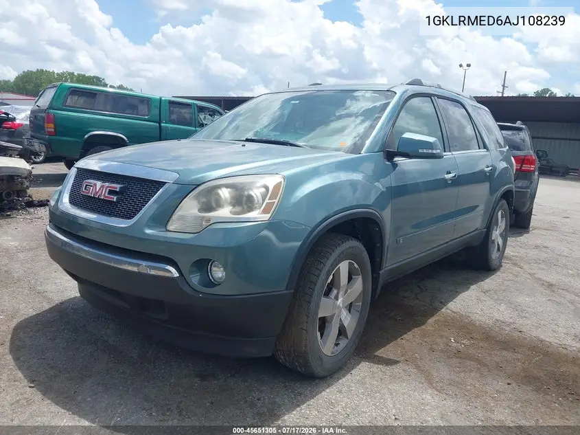 2010 GMC Acadia Slt-1 VIN: 1GKLRMED6AJ108239 Lot: 45651305