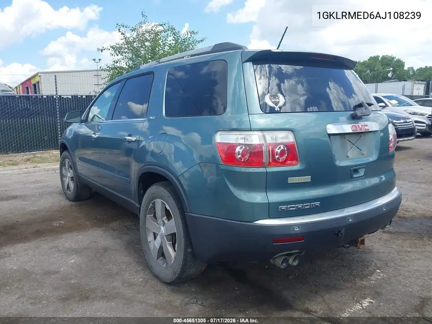 2010 GMC Acadia Slt-1 VIN: 1GKLRMED6AJ108239 Lot: 45651305