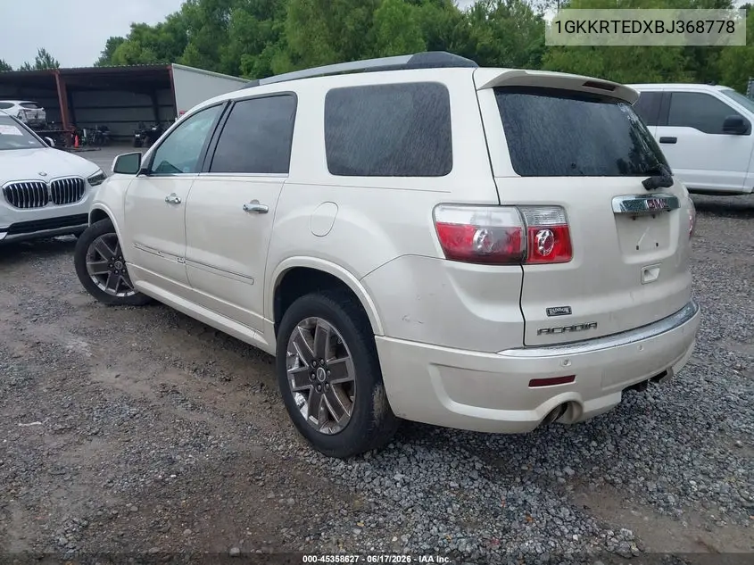 2011 GMC Acadia Denali VIN: 1GKKRTEDXBJ368778 Lot: 45358627