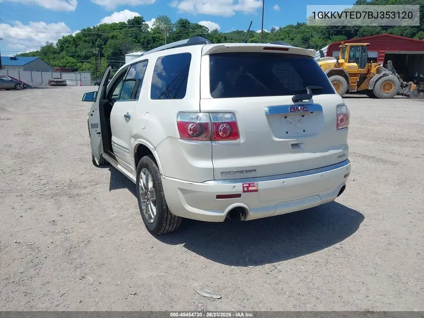 2011 GMC Acadia Denali VIN: 1GKKVTED7BJ353120 Lot: 45454730