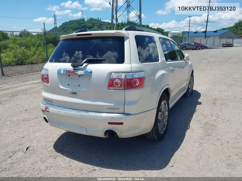2011 GMC Acadia Denali VIN: 1GKKVTED7BJ353120 Lot: 45454730