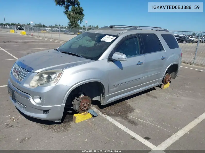 2011 GMC Acadia Denali VIN: 1GKKVTED0BJ388159 Lot: 45601281