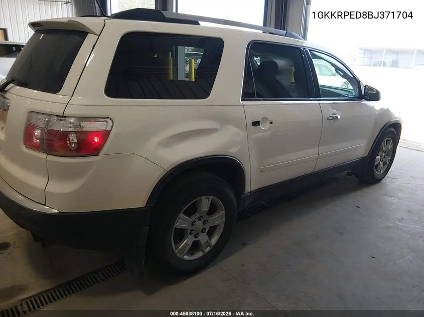 2011 GMC Acadia Sle VIN: 1GKKRPED8BJ371704 Lot: 45638100