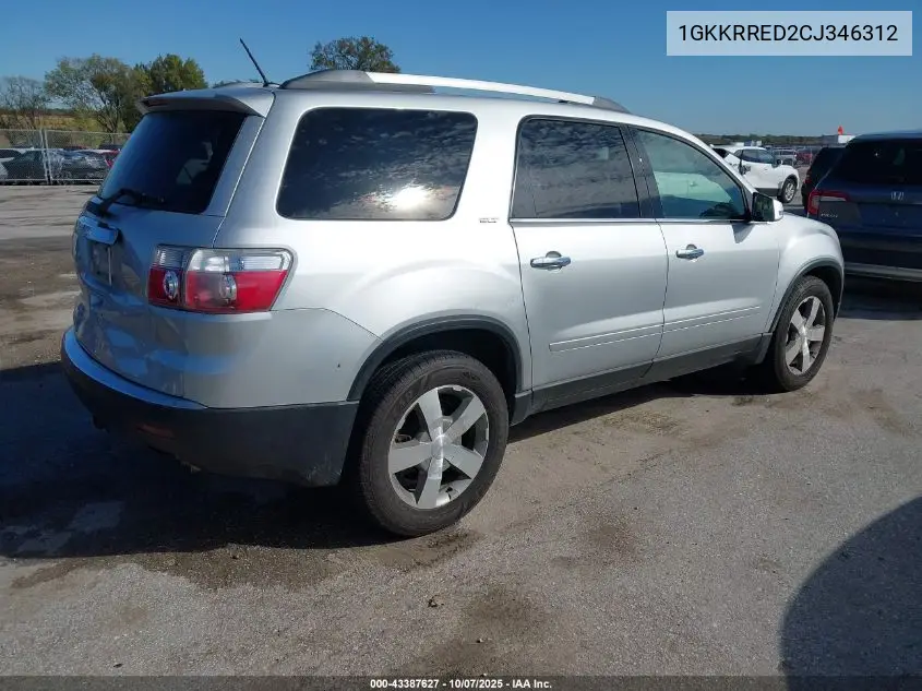 1GKKRRED2CJ346312 2012 GMC Acadia Slt-1