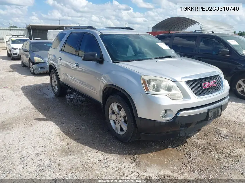 2012 GMC Acadia Sle VIN: 1GKKRPED2CJ310740 Lot: 45331139