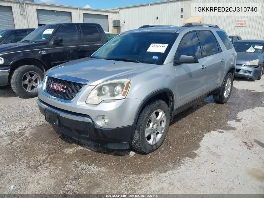 2012 GMC Acadia Sle VIN: 1GKKRPED2CJ310740 Lot: 45331139