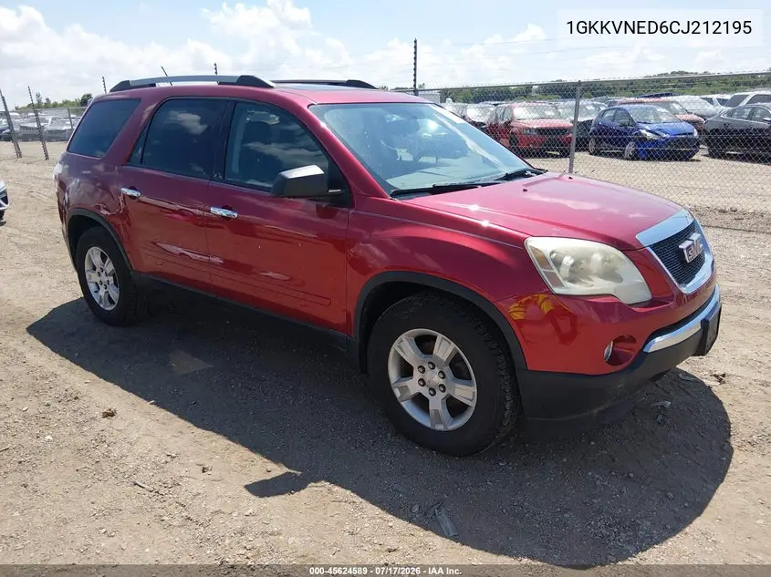 2012 GMC Acadia Sl VIN: 1GKKVNED6CJ212195 Lot: 45624589
