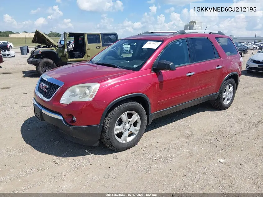 2012 GMC Acadia Sl VIN: 1GKKVNED6CJ212195 Lot: 45624589