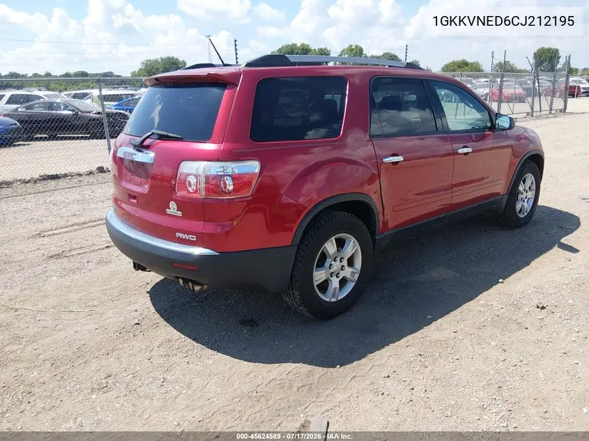 2012 GMC Acadia Sl VIN: 1GKKVNED6CJ212195 Lot: 45624589