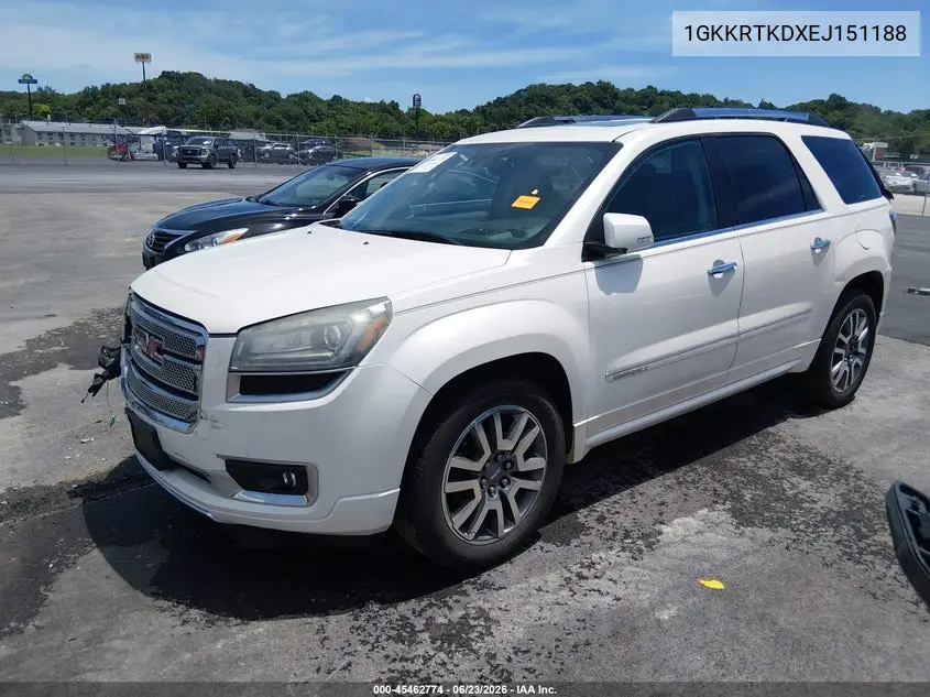 2014 GMC Acadia Denali VIN: 1GKKRTKDXEJ151188 Lot: 45462774