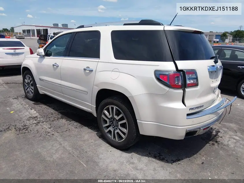 2014 GMC Acadia Denali VIN: 1GKKRTKDXEJ151188 Lot: 45462774