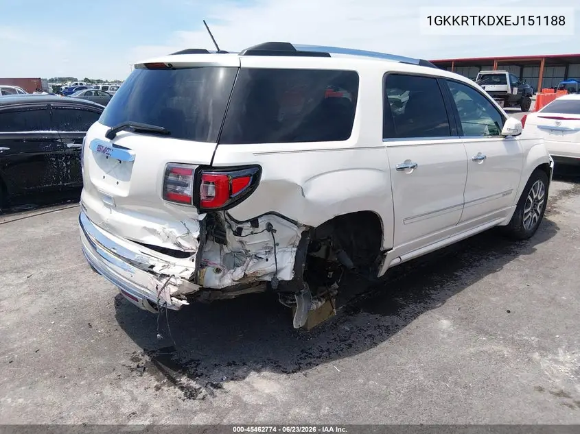 2014 GMC Acadia Denali VIN: 1GKKRTKDXEJ151188 Lot: 45462774