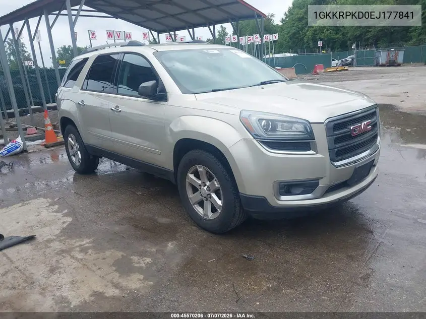 2014 GMC Acadia Sle-2 VIN: 1GKKRPKD0EJ177841 Lot: 45570206