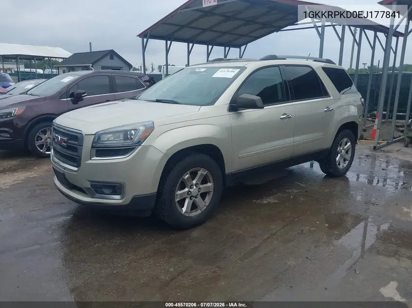 2014 GMC Acadia Sle-2 VIN: 1GKKRPKD0EJ177841 Lot: 45570206