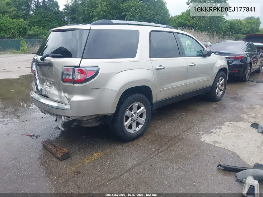 2014 GMC Acadia Sle-2 VIN: 1GKKRPKD0EJ177841 Lot: 45570206