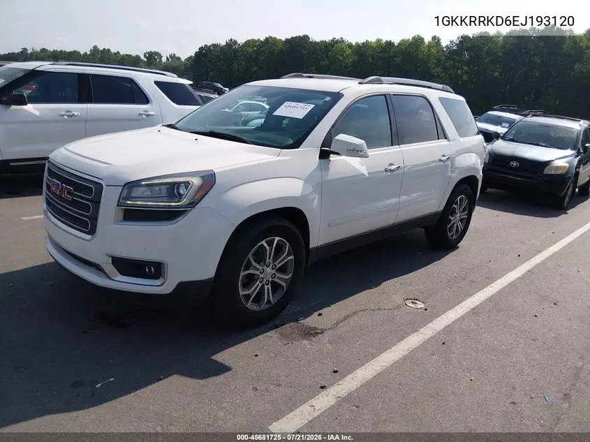 2014 GMC Acadia Slt-1 VIN: 1GKKRRKD6EJ193120 Lot: 45681725