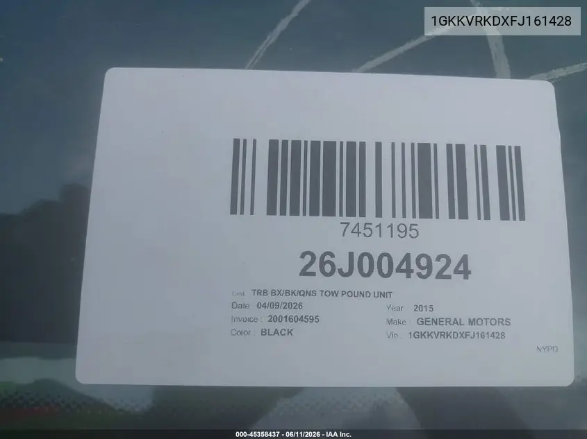 1GKKVRKDXFJ161428 2015 GMC Acadia Slt-1