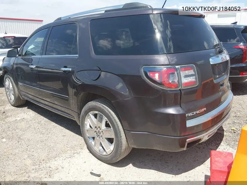 2015 GMC Acadia Denali VIN: 1GKKVTKD0FJ184052 Lot: 45398134