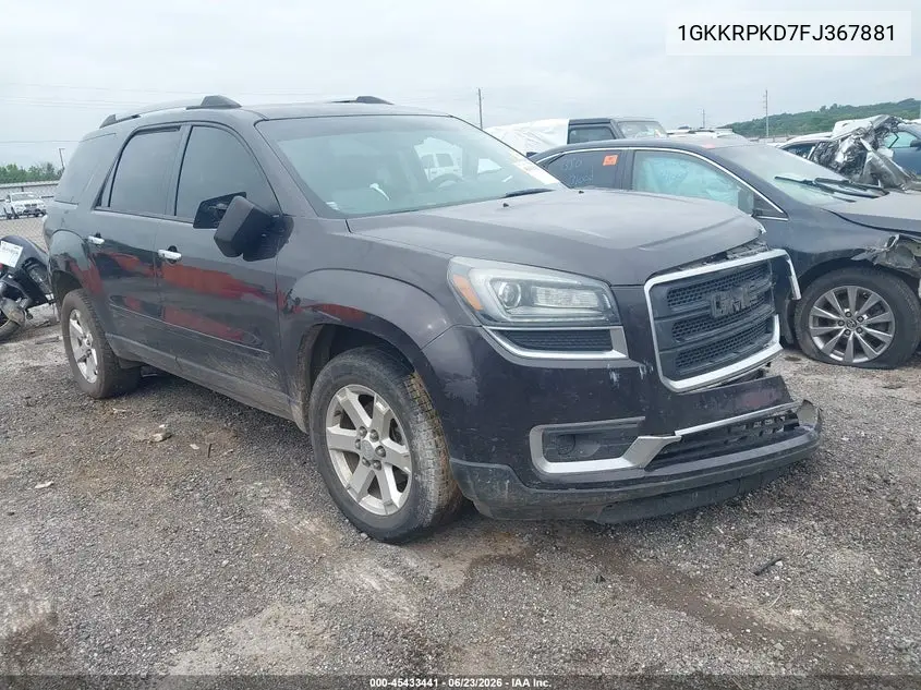 2015 GMC Acadia Sle-2 VIN: 1GKKRPKD7FJ367881 Lot: 45433441