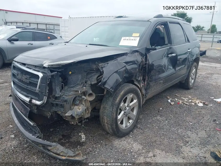 2015 GMC Acadia Sle-2 VIN: 1GKKRPKD7FJ367881 Lot: 45433441