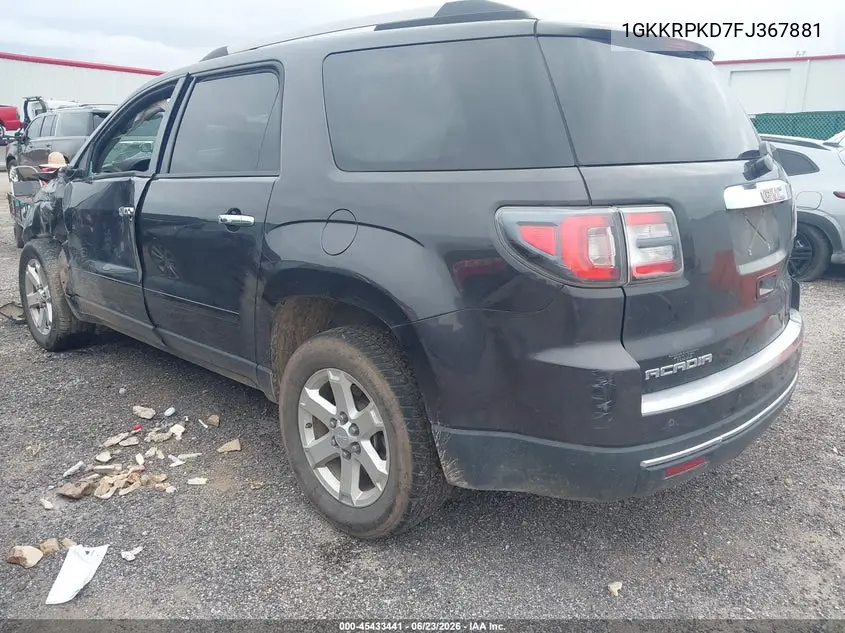 2015 GMC Acadia Sle-2 VIN: 1GKKRPKD7FJ367881 Lot: 45433441