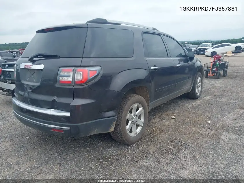 2015 GMC Acadia Sle-2 VIN: 1GKKRPKD7FJ367881 Lot: 45433441
