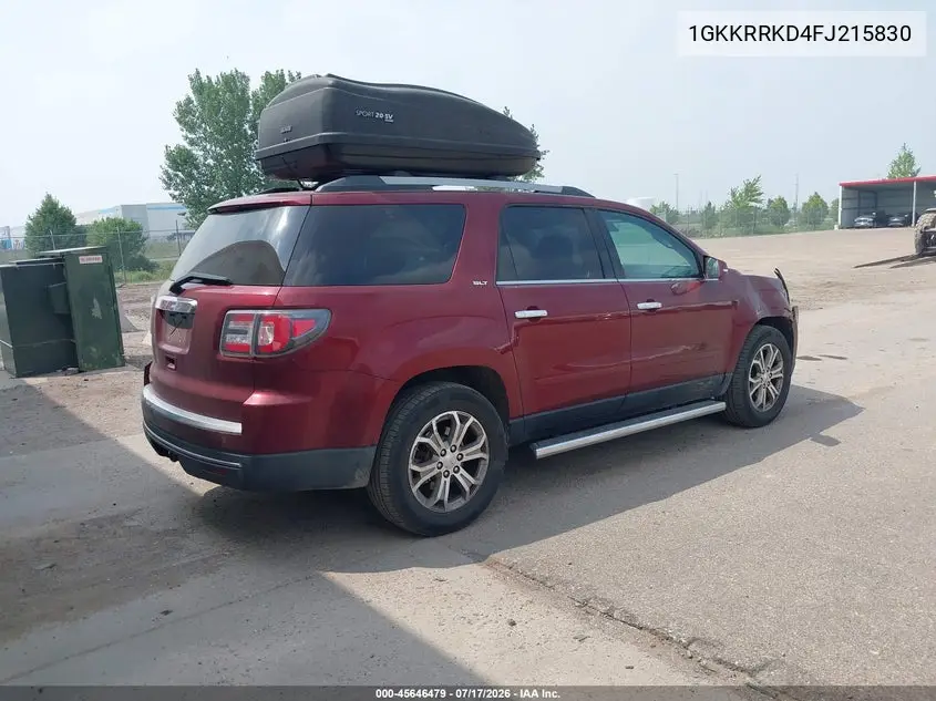 2015 GMC Acadia Slt-1 VIN: 1GKKRRKD4FJ215830 Lot: 45646479